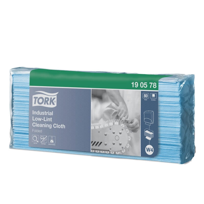 Szöszmentes, hajtogatott tisztítókendő, Tork W4 190578